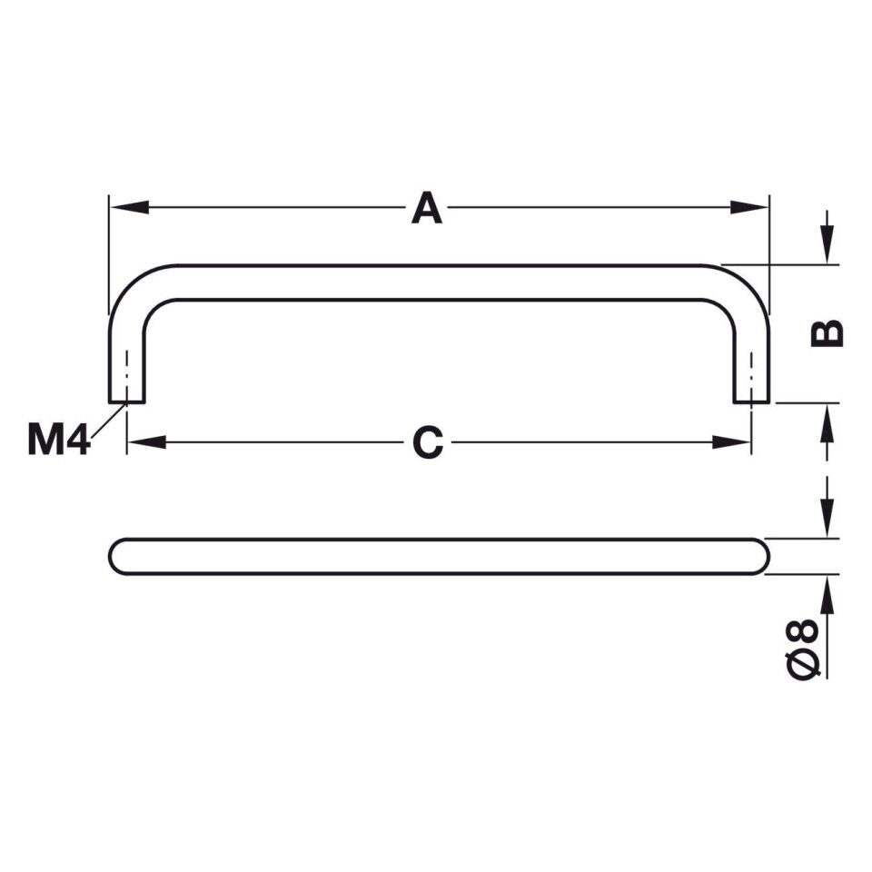 Hafele RYAN III Mat Krom Mobilya Kulp (96 mm)