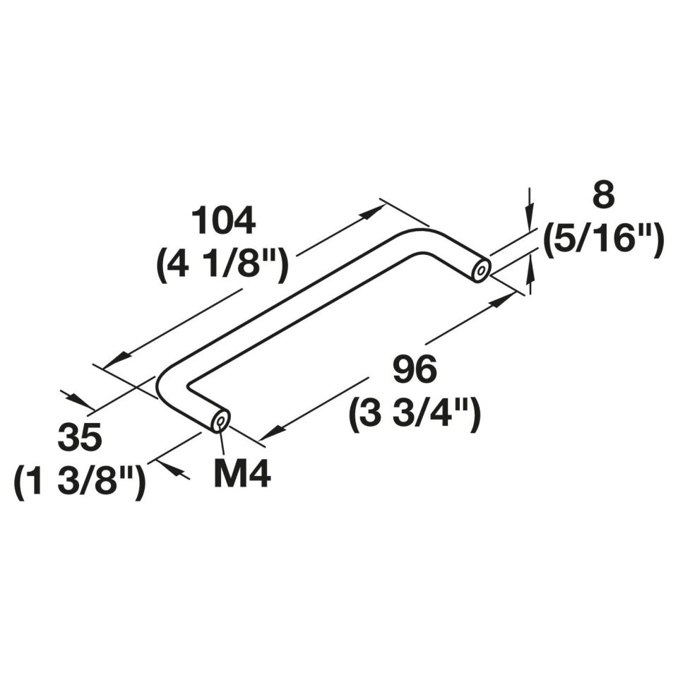 Hafele RYAN III Paslanmaz Çelik Mobilya Kulp (96 mm)