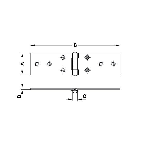 Hafele Yaprak menteşe sabit mil galv. 80x28mm (10 Adet)