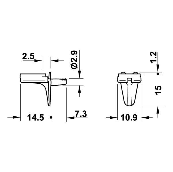 Hafele Cam Raf Pimi Zam.Siyah 3Mm (500 Adet)