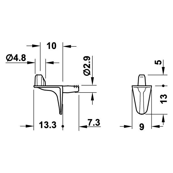 Hafele Raf Pimi Siyah 3Mm  (500 Adet)