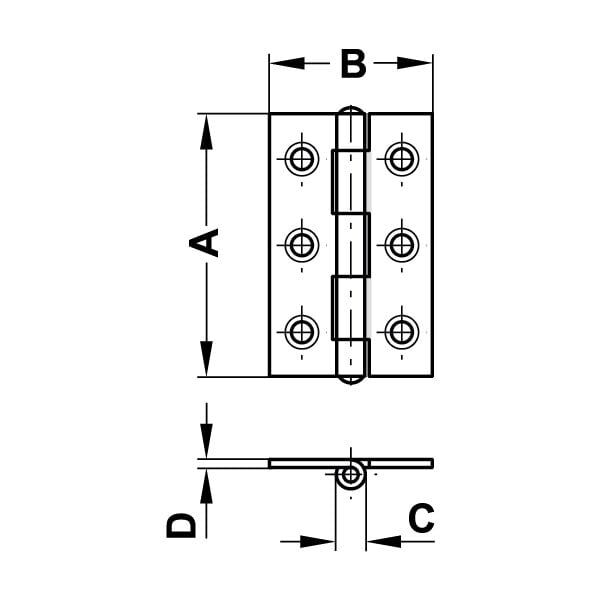 Hafele Yaprak Menteşe Sabit Mil Galv. 25x20mm (10 Adet)