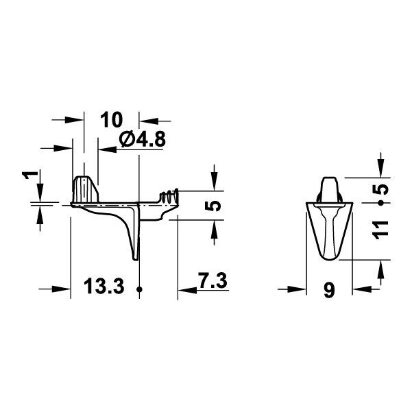 Hafele Raf Pimi Siyah 5Mm (500 Adet)