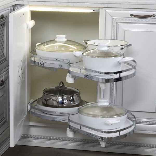 Hafele Lemans II Köşe Kiler Set Krom Sol 45/125cm