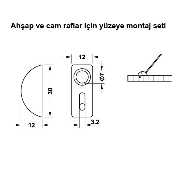Hafele Brıgde Raf Tutucu Nikel Mat 210mm