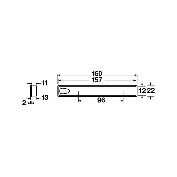 Hafele Gömme Kulp Mikayla2 96mm Mat Siyah