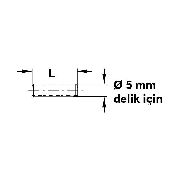 Hafele İçten Dişli Kovan Galv.M4 5X22Mm (100 Adet)
