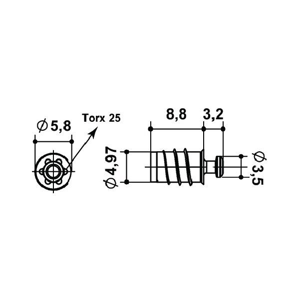 Hafele FLY Yaylı Mil Vidalanarak Ø 5mm