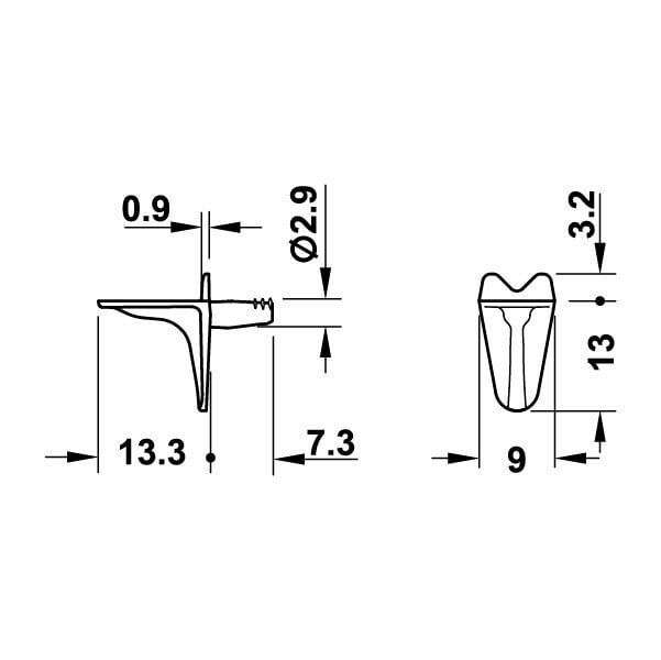 Hafele Raf Pimi 3mm 9,4kg (500 Adet), Nikel Renk