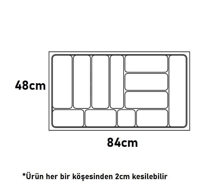 Hafele Smart Çatal Kaşıklık Gümüş Renk, 84x48cm