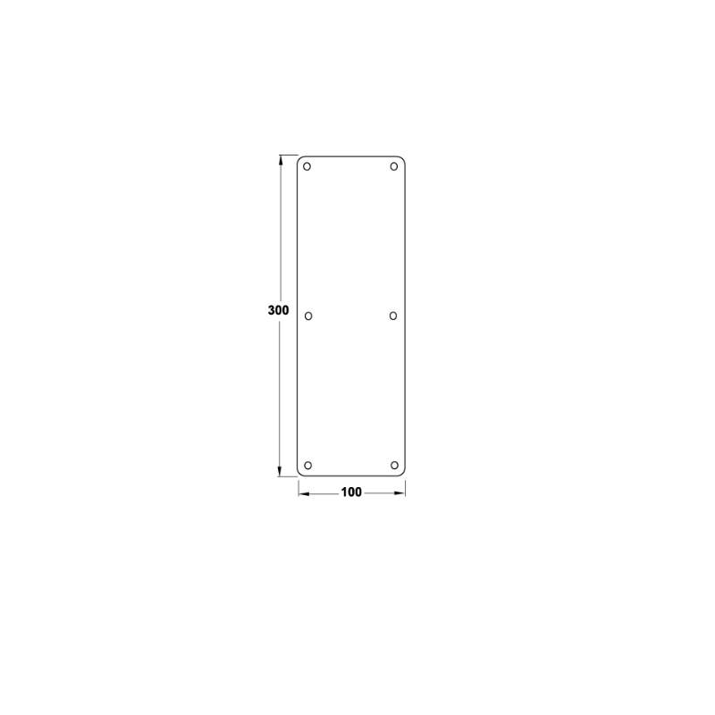 Hafele İtme Plakası 1,5x100x300mm Mat Paslanmaz Çelik Renk