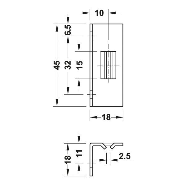 Hafele Köşebent,Galvaniz,45X45X18Mm (50 Adet)