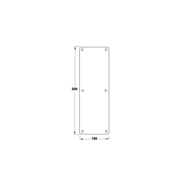 Hafele İtme Plakası Kollu 2x100x300mm Mat Paslanmaz Çelik
