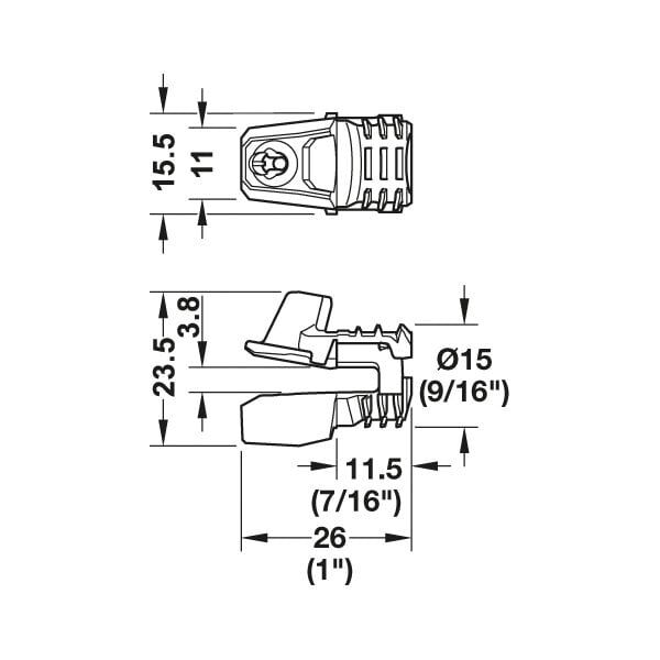 Hafele Rpc S 15/25 Arka Panel Bağlantı Elemanı Beyaz (100 Adet)