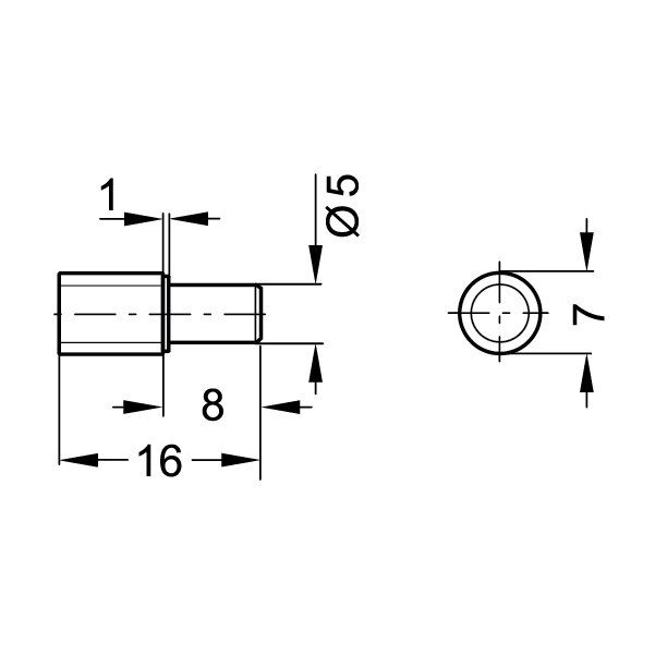Hafele Cam Raf Pimi 5mm (100 Adet), Şeffaf