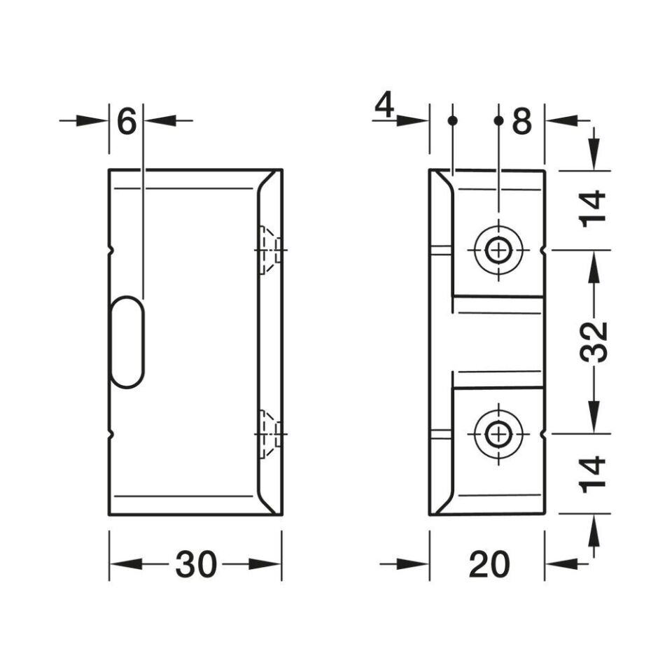 Hafele KEKU Panel bileşeni 30mm Dönüş (10 Adet)