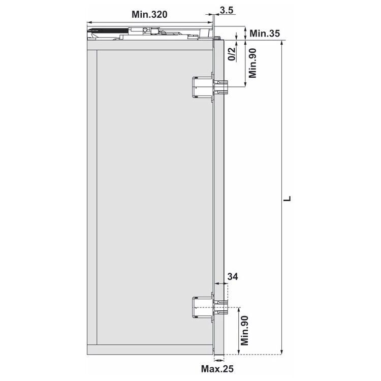 Hafele Folder 350-500 mm Sağ Katlanır Kayar Kapak Seti