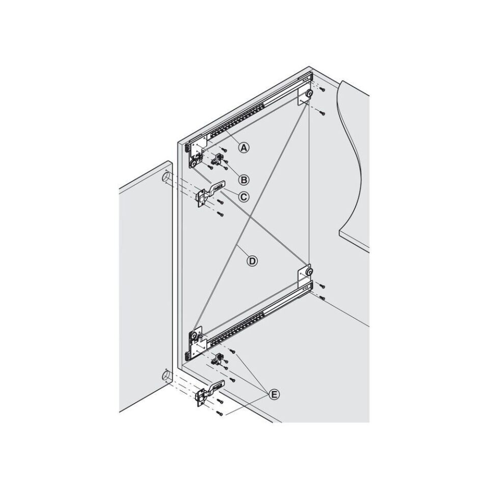 Hafele  Slido F-Park71 16A, Ahşap Pivot Kayar Kapaklar , Set