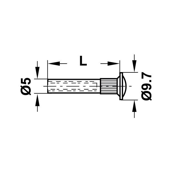Hafele Dişli Kovan M4 5x27mm (100 Adet), Nikel Kaplama