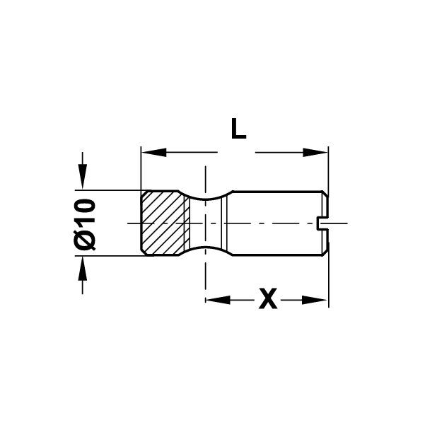 Hafele Bağlantı Gövdesi M6/10x30mm (100 Adet), Ham