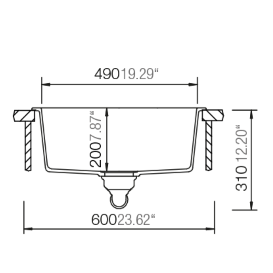 Schock Granit Evye Cristalite Quadro N-100  Nero