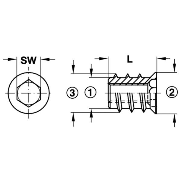Hafele Dübel Zamak Galvaniz Havşa Başlı M8X15Mm (100 Adet)