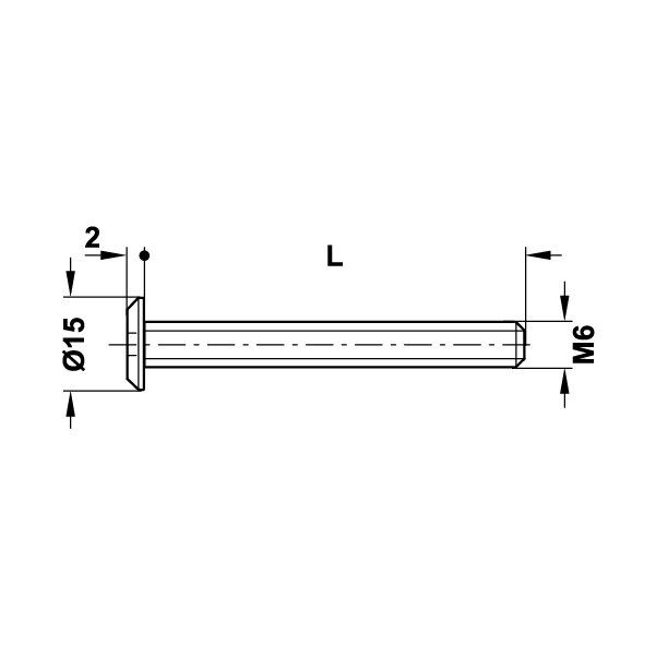 Hafele Yassı Başlı Vida M6x40mm, Nikel Kaplama (100 Adet)