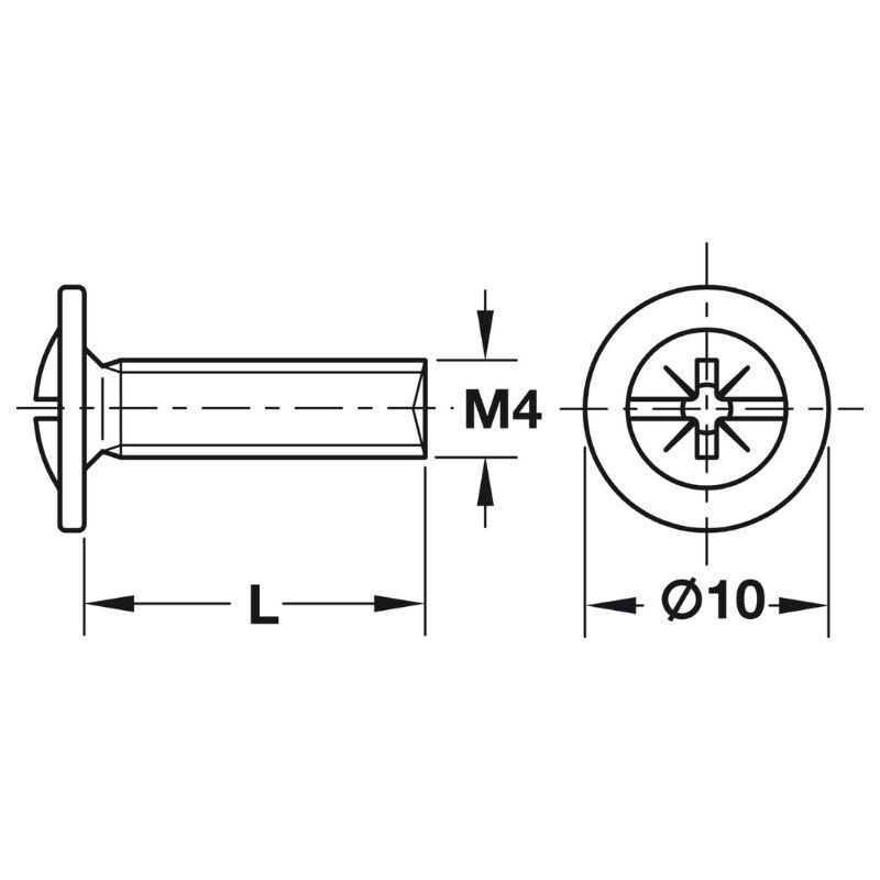 Hafele Kulp Vidası Galvaniz M4X9Mm (100 Adet)