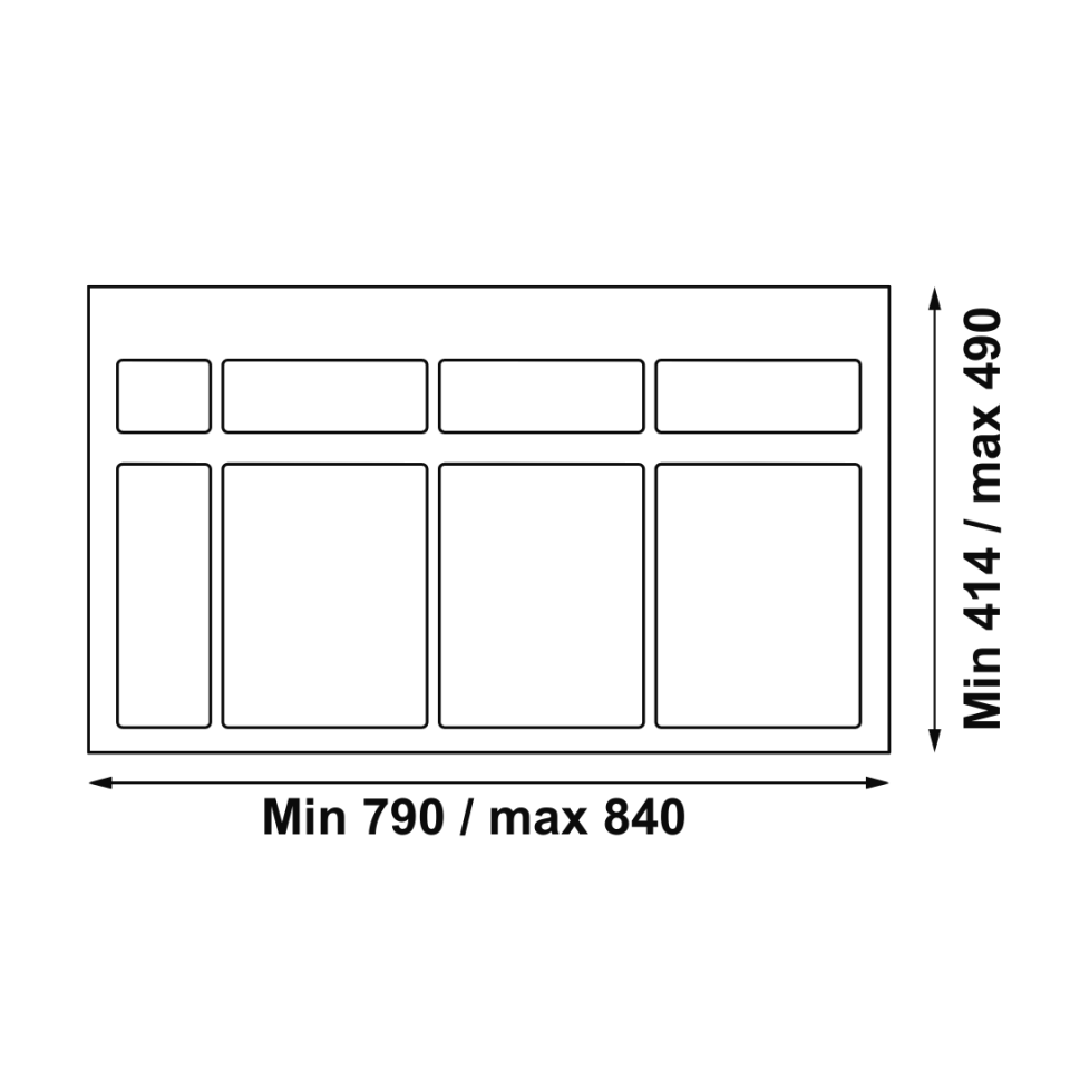 Hafele Premiere Çekmece İçi Çöp Kutusu Antrasit 3x13L 900mm