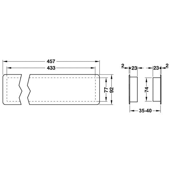 Hafele Havalandırma Menfezi 457x92mm, Beyaz Renk