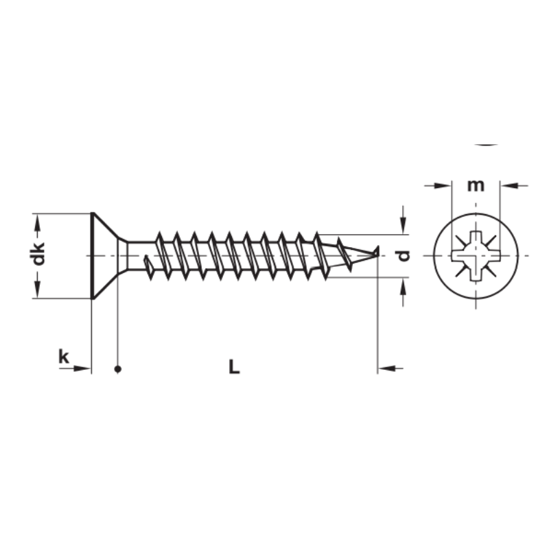 Hafele Hospa Havşa Başlı Vida 4,0x50mm (500 Adet) Mat Siyah Renk