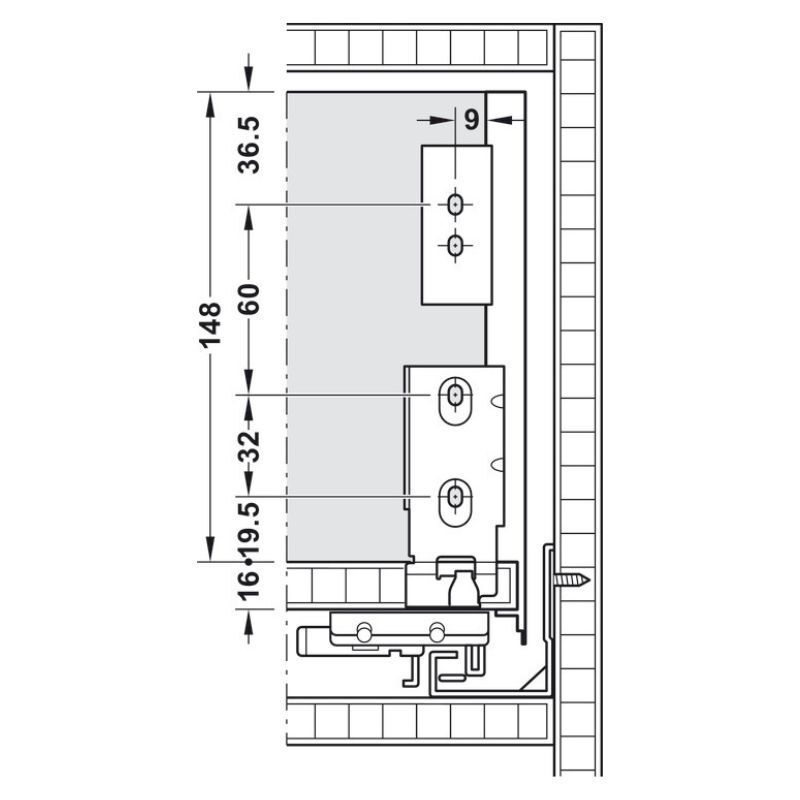 Hafele MATRIX BOX SLIM A30 Yanakant.16/175/450