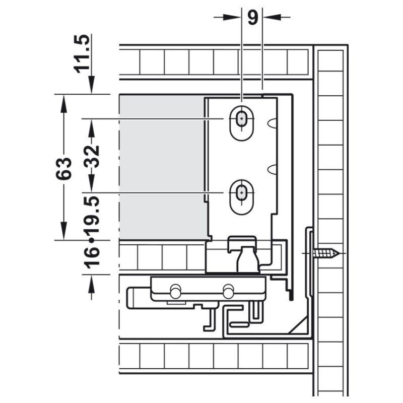Hafele MATRIX BOX SLIM A30 Yanak byz.16/89/350