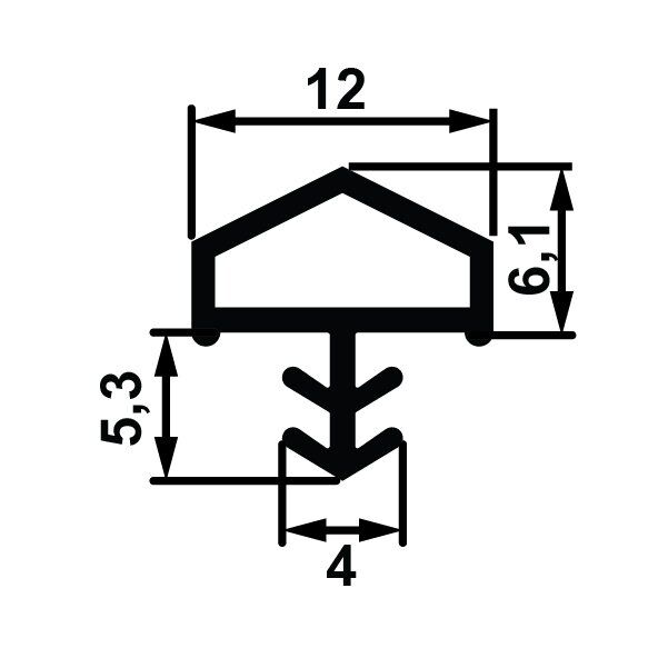 Hafele F05 Ortadan Basan Çatı Tipi Kapı Fitili 10mm, Meşe Renk (100 Metre)