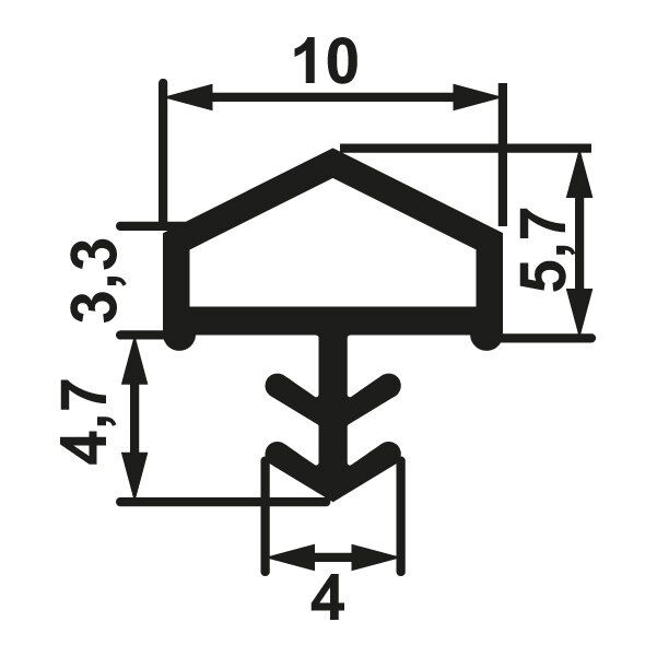 Hafele F05 Ortadan Basan Çatı Tipi Kapı Fitili 10mm, Bej Renk (100 Metre)