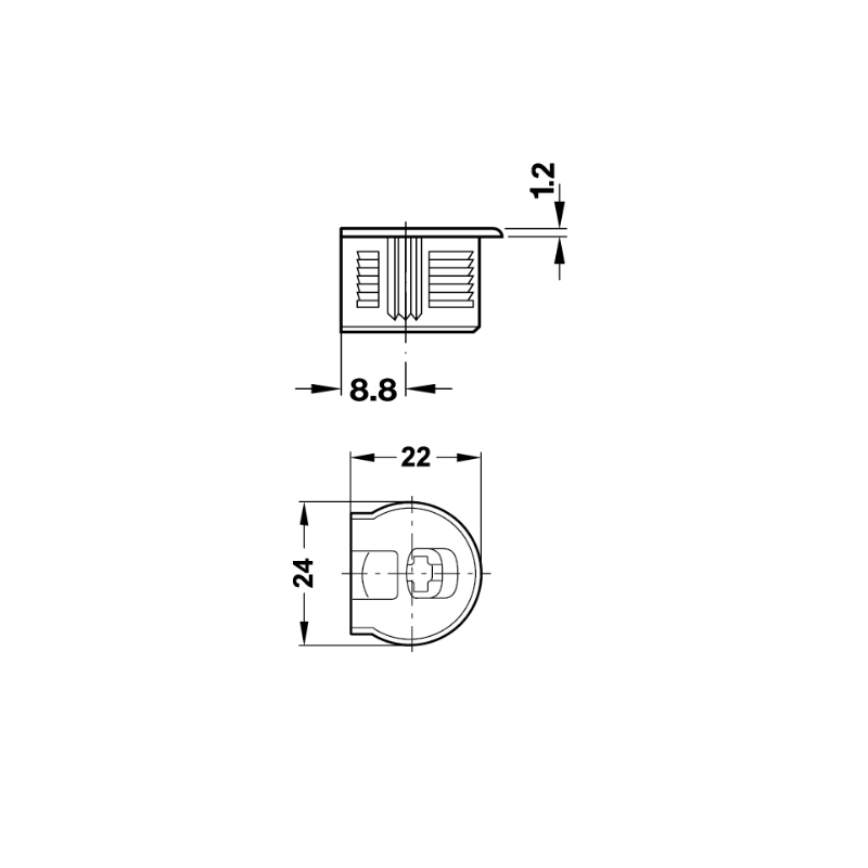 Hafele Rafix20 Gövde 16mm Kahve (100 Adet)