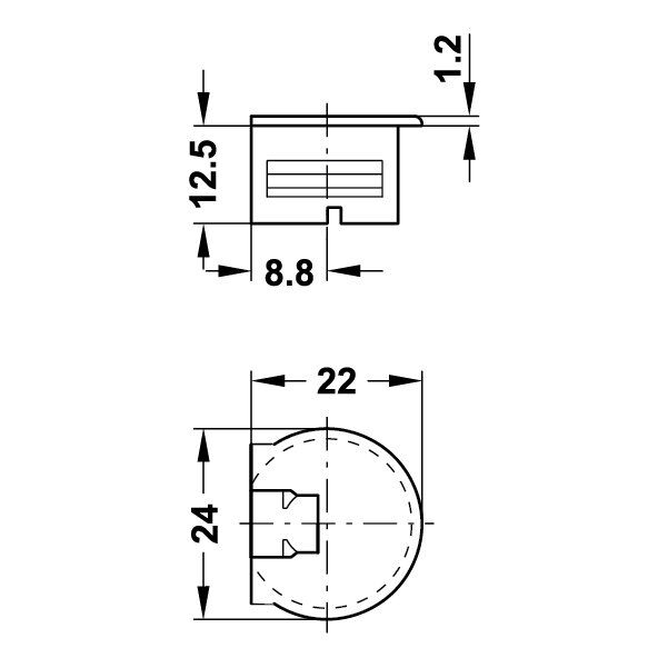 Hafele Rafix20 Tab Gövde 16mm Bej (100 Adet)