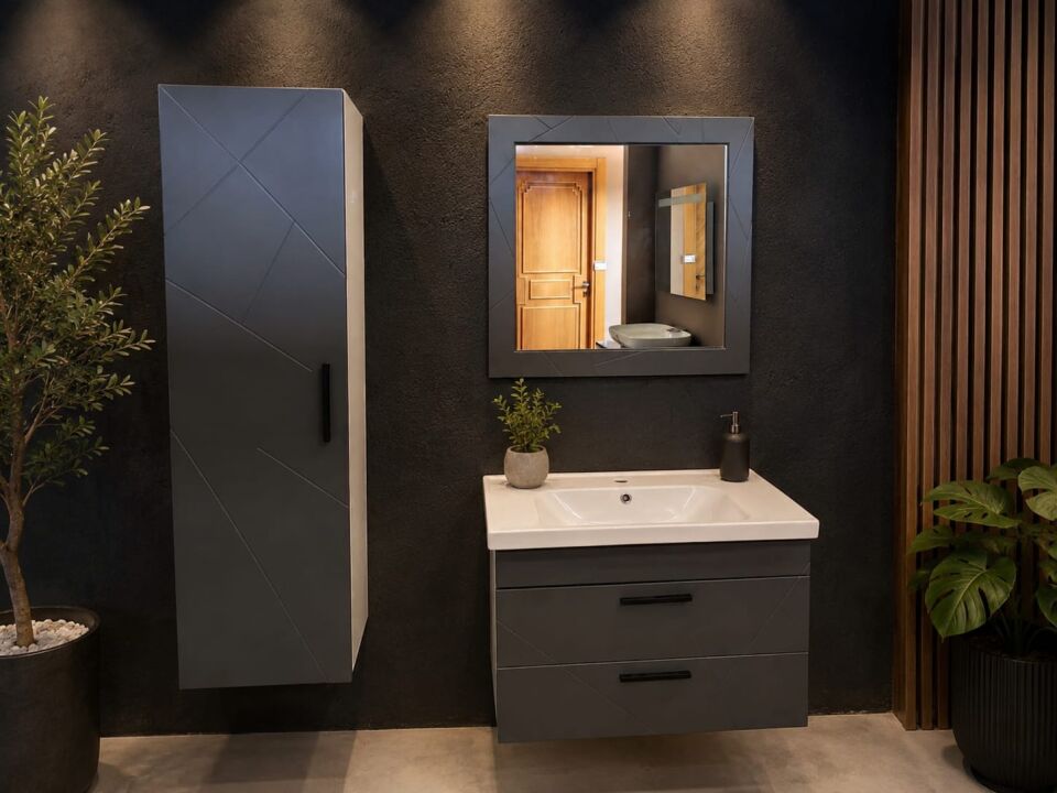 Patara Banyo  Dolabı 3lü Takım 80 Cm