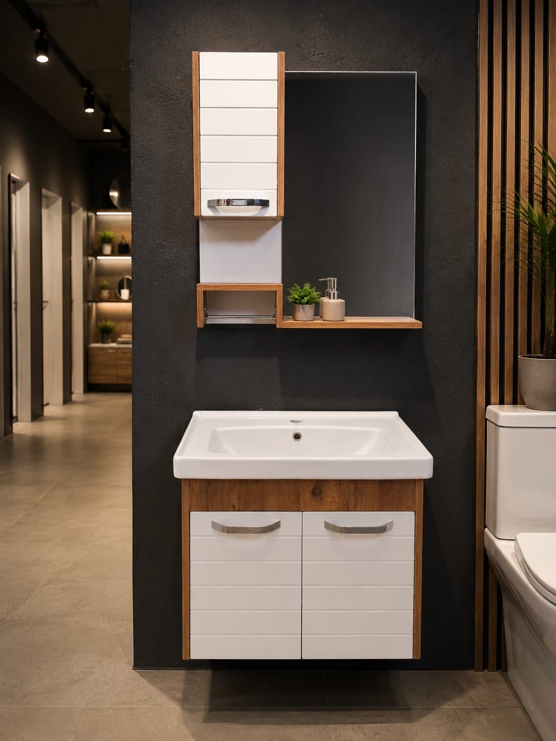 Silyon 65 Cm Banyo Dolabı Takımı