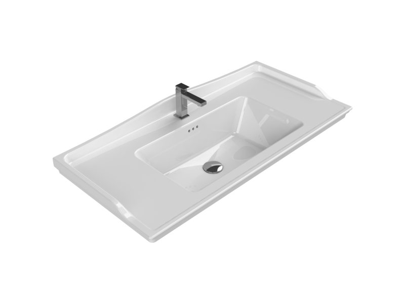 Kapadokya Serisi Etajerli Lavabo 100*48 cm Beyaz