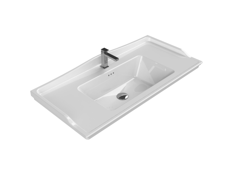Kapadokya Serisi Etajerli Lavabo 100*48 cm Beyaz
