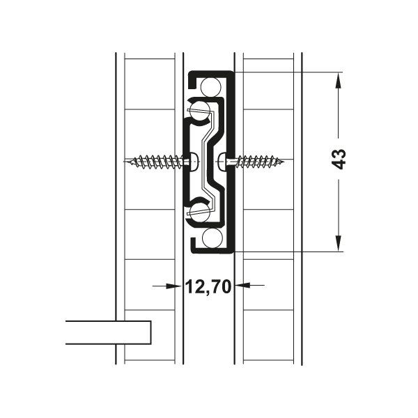 Hafele Bilyalı Ray Tam Açılım 30Kg Ball 35/500mm Galvaniz