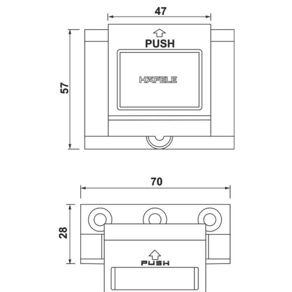Hafele SDG 05 Mat Siyah, 57x70 mm Kapı Güvenlik Mandalı