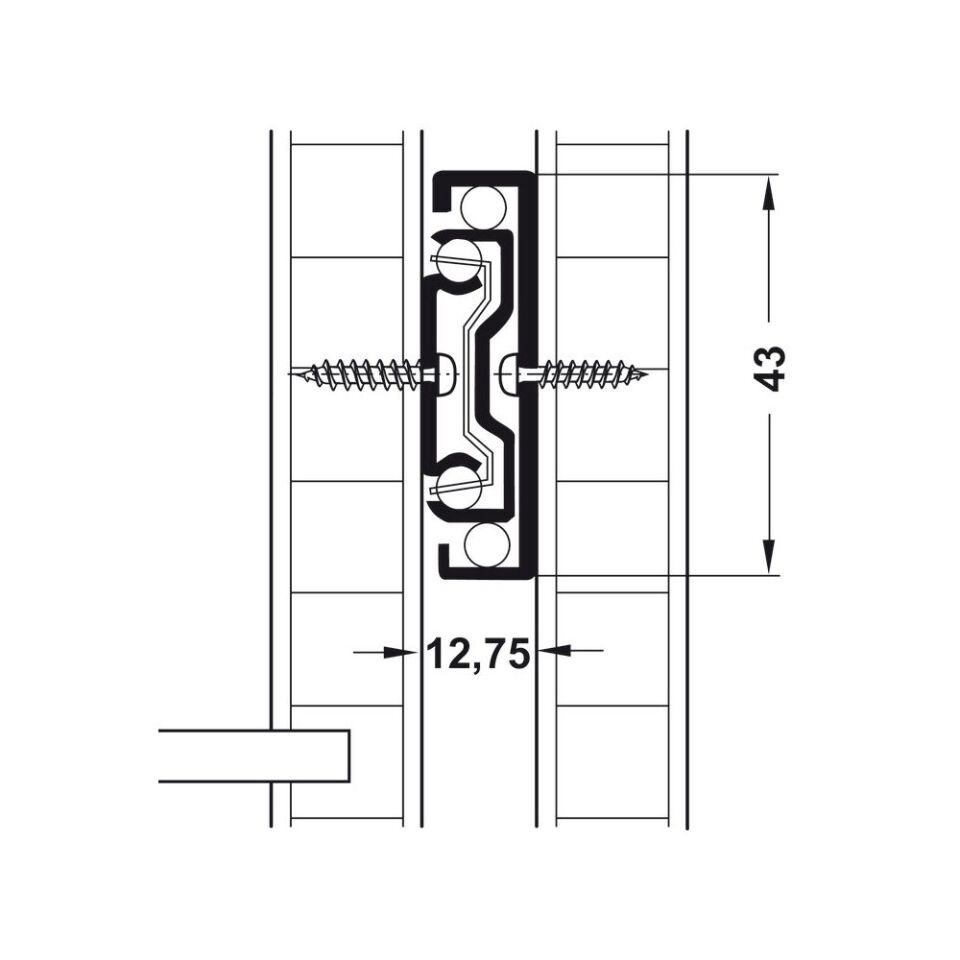 Hafele Bilyalı Ray Tam Açılım 30 Kg Ball 43, 300 mm Galvaniz