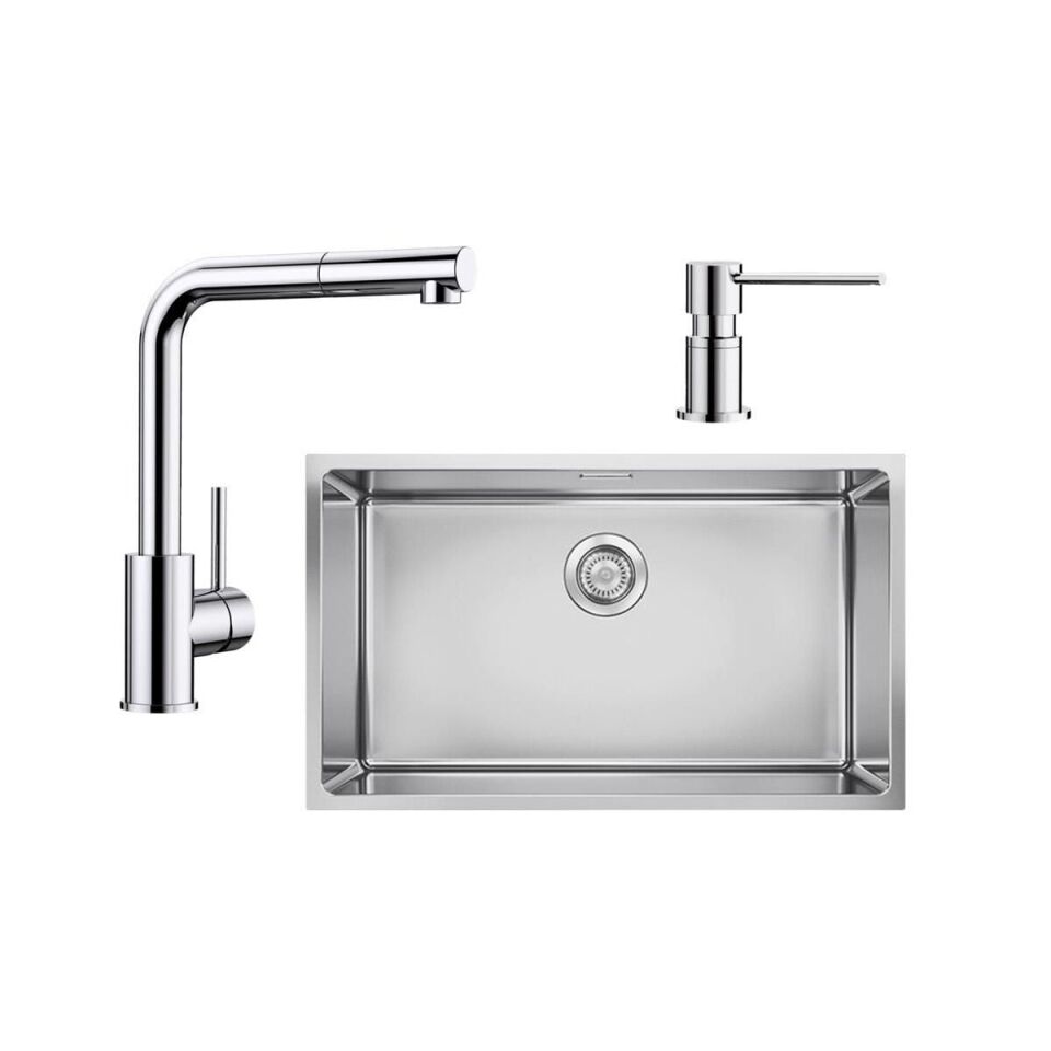 BLANCO QUATO 700-U Evye Seti - MILA - S Krom Batarya + LATO Krom Sabunluk