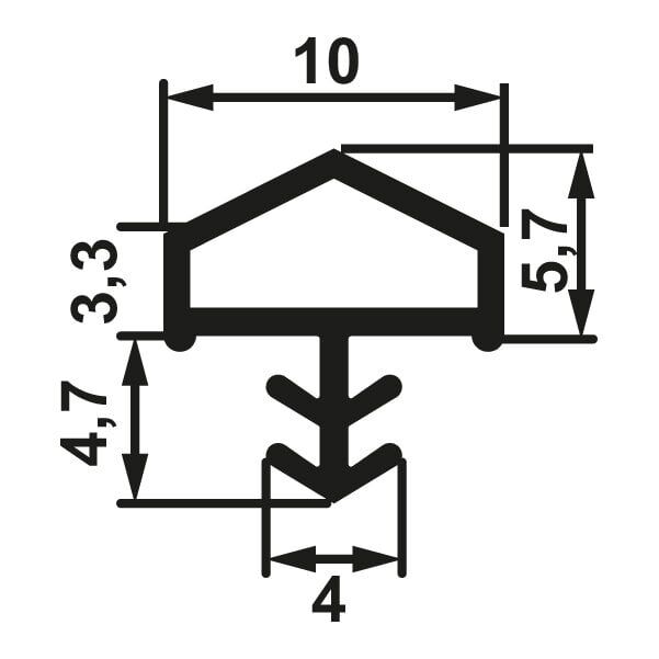 Hafele F03 Ortadan Basan Çatı Tipi Kapı Fitili 10mm, Kahve Renk (100 Metre)