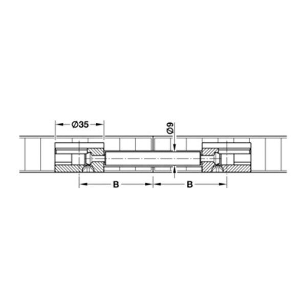 Hafele Maxifix-E Çift Taraflı Mil 56mm (10 Adet), Galvaniz