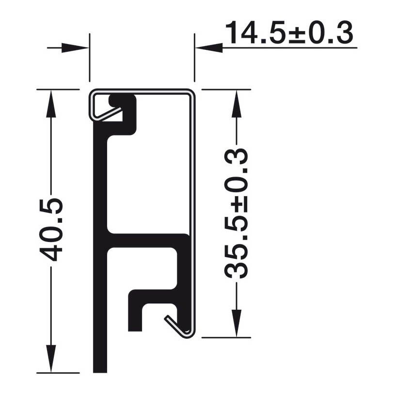 Hafele ADRIA Askı rayı, siyah, 1200mm