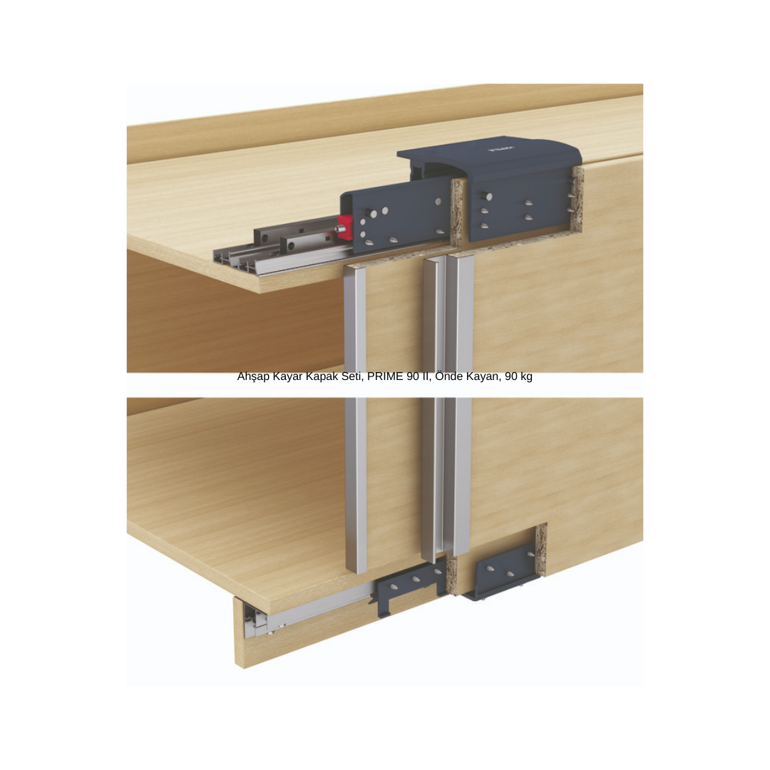 Hafele Ahşap Kayar Kapak Seti Prime 90 II Önde Kayan 90 kg 2 Kapak 16-24mm