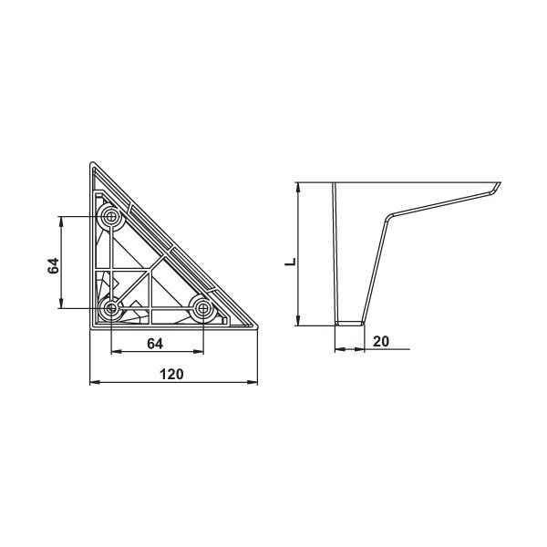 Hafele Mobilya Ayağı Volo 140mm Mat Krom Renk